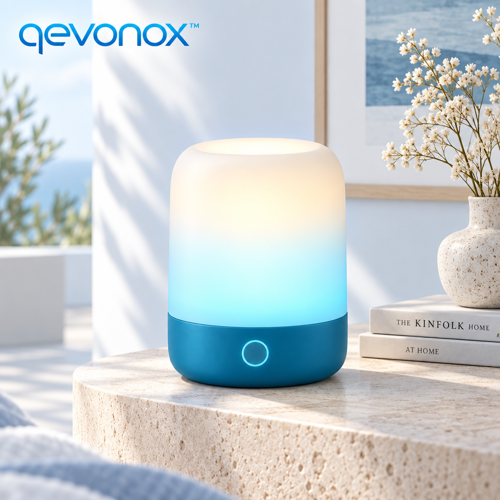 qevonox™ Smart Bedside Lamp with Color Light Modes and Touch Control