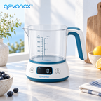 qevonox™ Digital Measuring Cup with Integrated Weight Display and Detachable Container