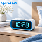 qevonox™ Digital Bedside Alarm Clock with Large Display and Adjustable Brightness