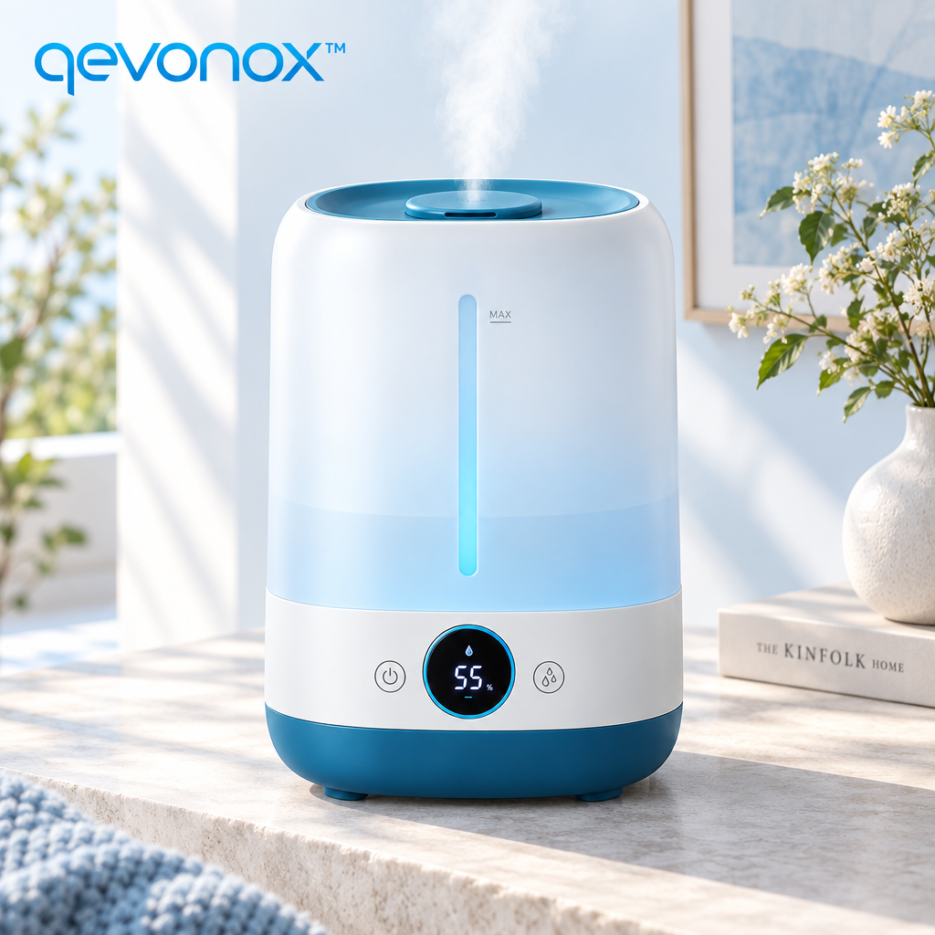 qevonox™ Top-Fill Digital Humidifier with Adjustable Mist Settings