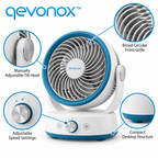 qevonox™ Desktop Air Circulation Fan with Adjustable Speed and Tilt Head