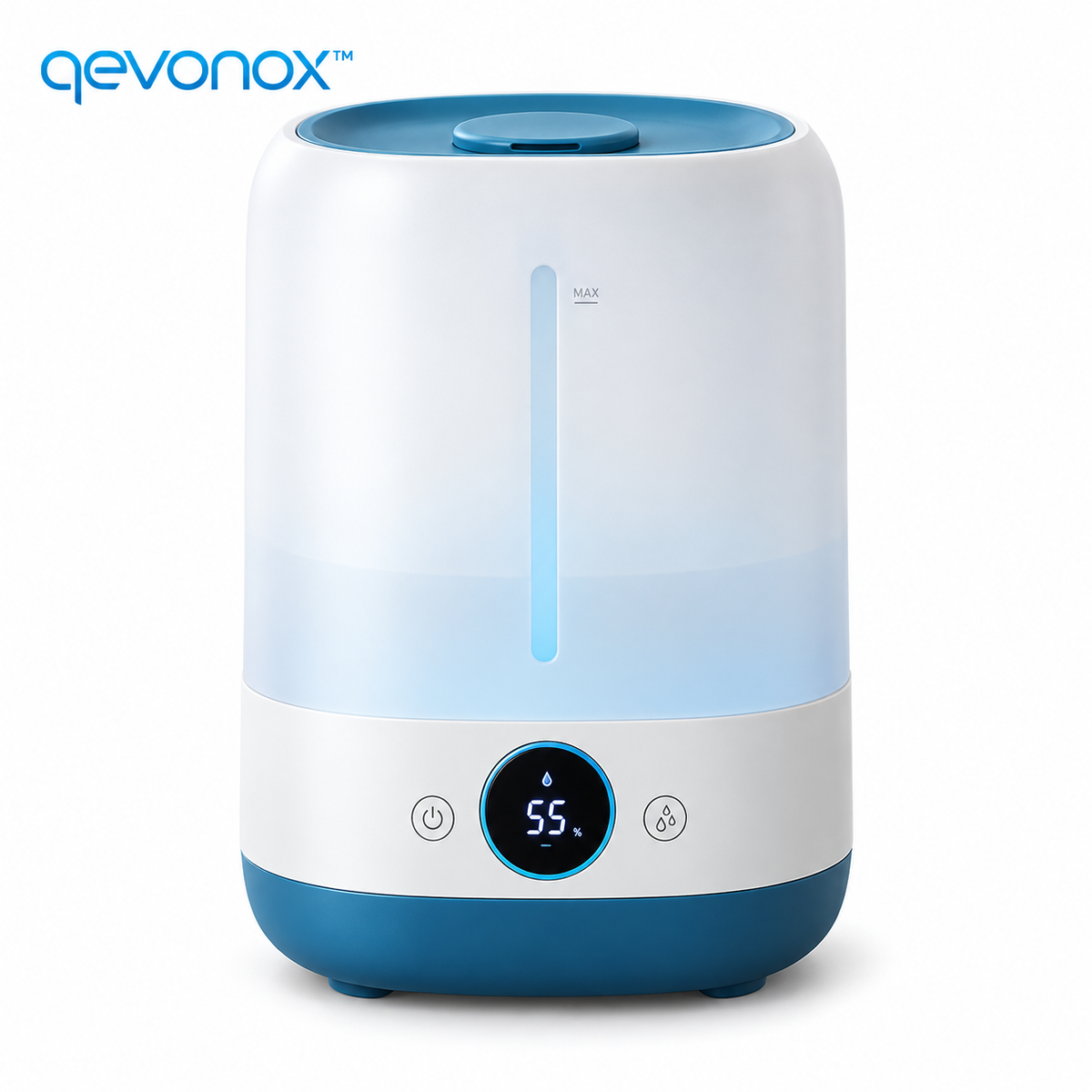qevonox™ Top-Fill Digital Humidifier with Adjustable Mist Settings