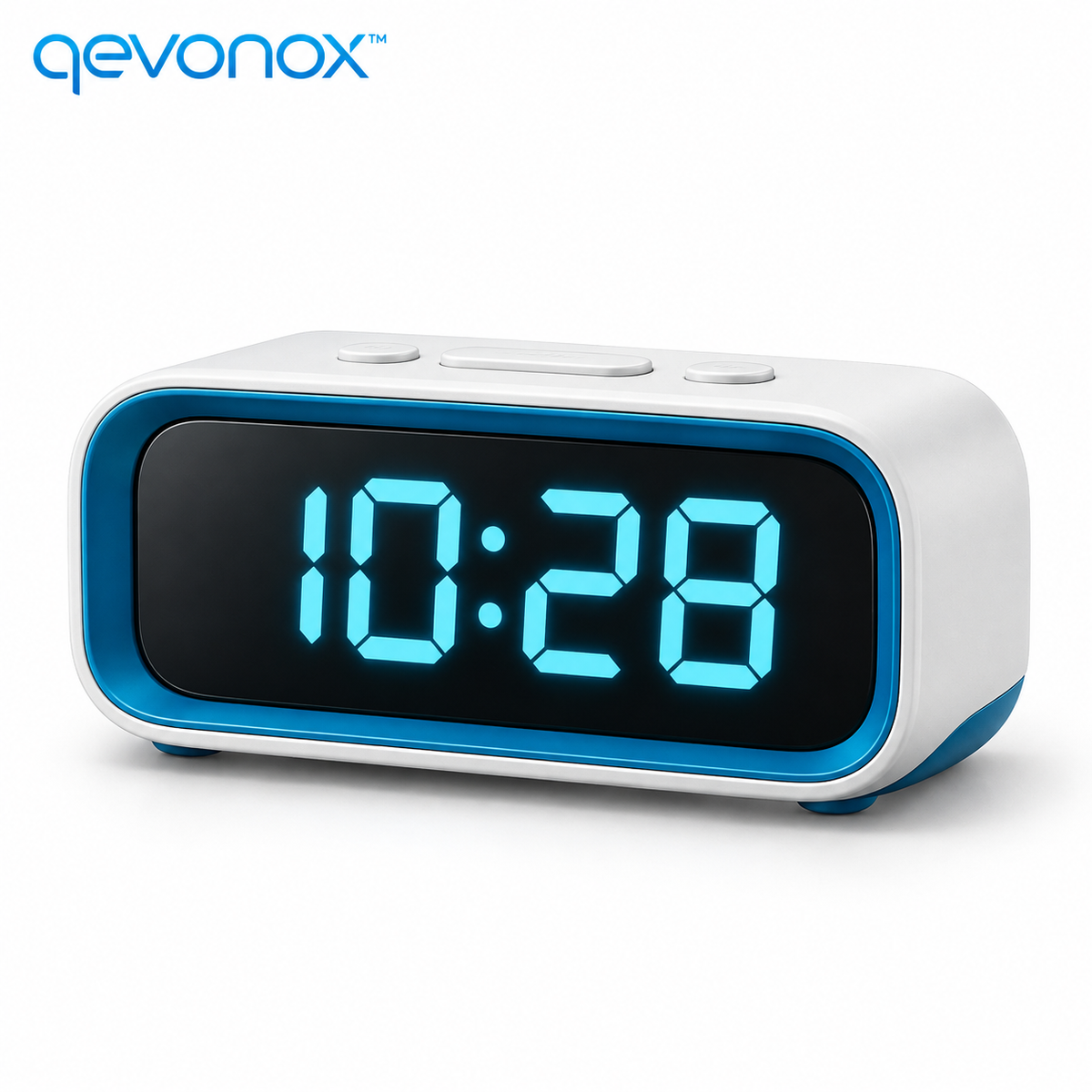 qevonox™ Digital Bedside Alarm Clock with Large Display and Adjustable Brightness