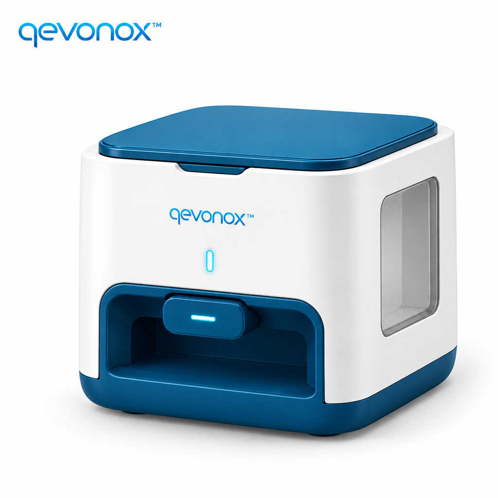 qevonox™ Automatic Cotton Pad Dispenser with One-Touch Release and Refillable Storage Compartment